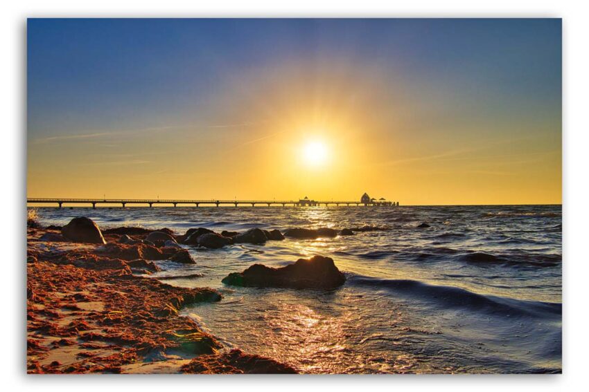 Grömitz Foto auf Leinwand - Sonnenaufgang in der Lübkecker Bucht