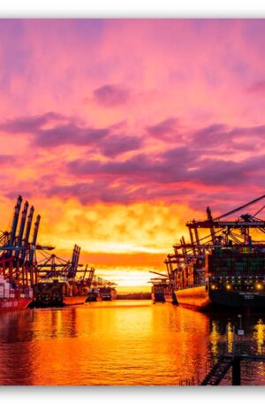 Sonnenuntergang Hafen Hamburg