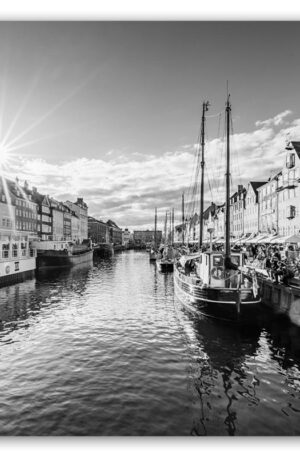 Nyhavn Kopenhagen Foto schwarzweiß