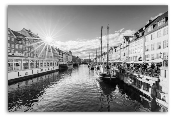 Nyhavn Kopenhagen Foto schwarzweiß