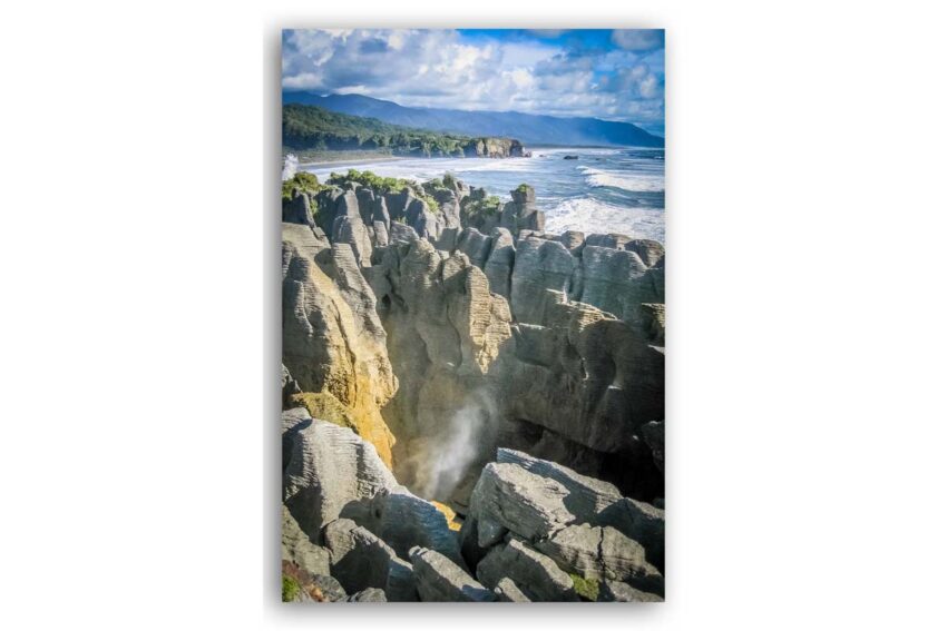 Pancake Rocks (hochformat) Alu Dibond, Acryl, Leinwand