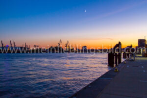 Sonnenuntergang an der Elbe in Hamburg Acryl Alu Dibond Leinwand