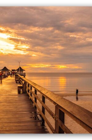 Naples Pier Florida auf Leinwand, Alu Dibond, Acryl