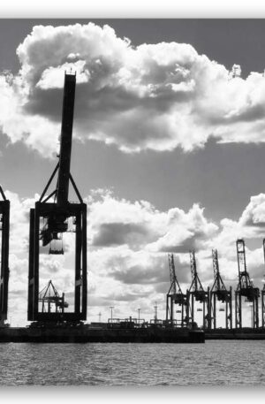 Hamburg Foto Hafenkran schwarzweiß