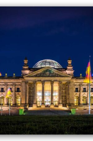 Acryl, Alu Dibond, Leinwand, Poster Berlin, Reichstag bei Nacht