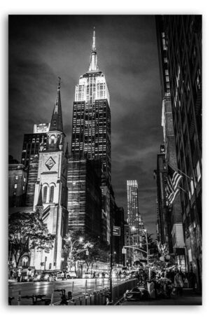 Empire State Building New York Bilder Leinwand schwarzweiß