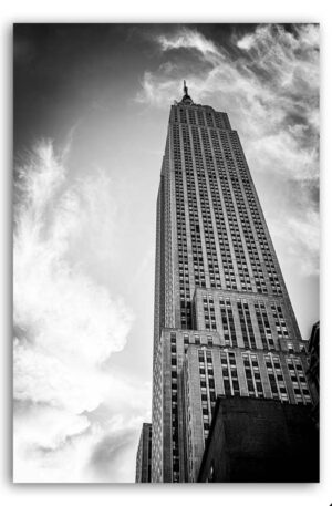 Empire State Building New York Foto auf Leinwand schwarzweiß