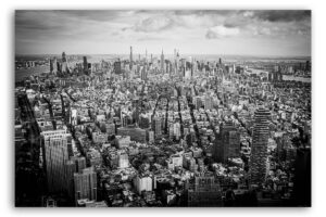 Manhattan New York Foto auf Leinwand schwarzweiß